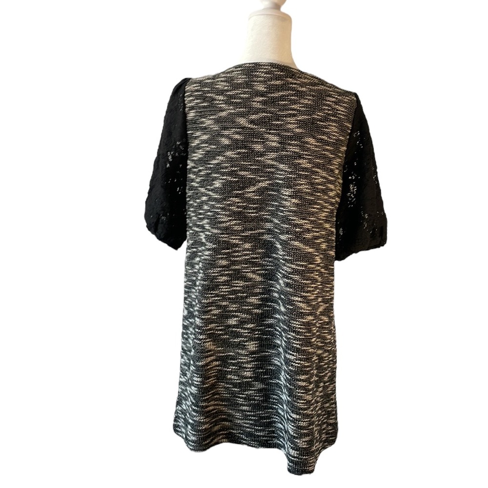 Anthropologie Dress Knit by Postmark Scoop Neck Black White Small Y2K - Picture 3 of 8